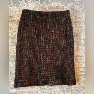 Talbots Multicolor Tweed Wool Blend Pencil Skirt Size 2P